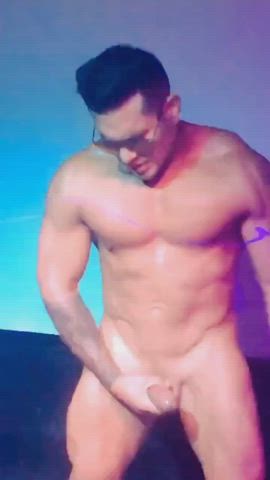gay hispanic jerk off male masturbation mirror nightclub public stripper clip