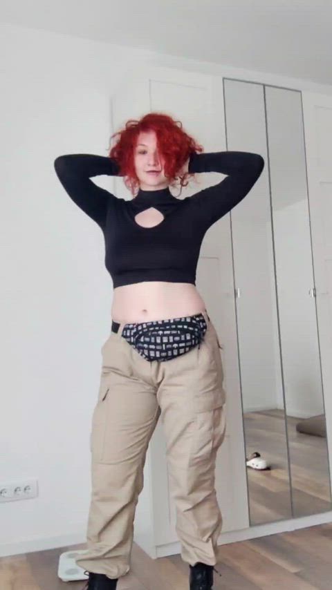 big ass boots cute pale pants redhead sfw thick thick thighs clip