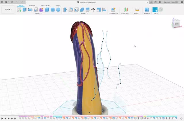 I spent all afternoon learning how to 3D model dildo veins in Fusion 360, the results