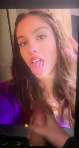 olivia rodrigo is always sticking her tongue out for a reason - huge cumshot tribute