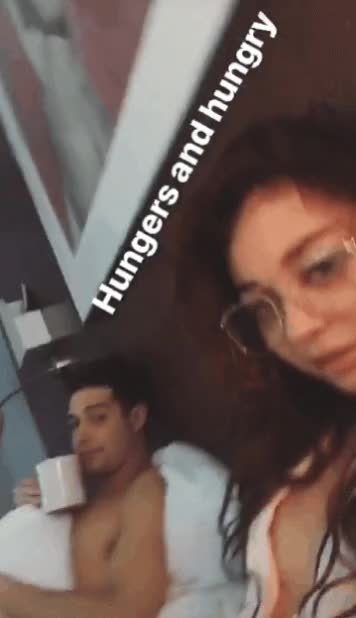 Sarah Hyland in Bed from Instagram