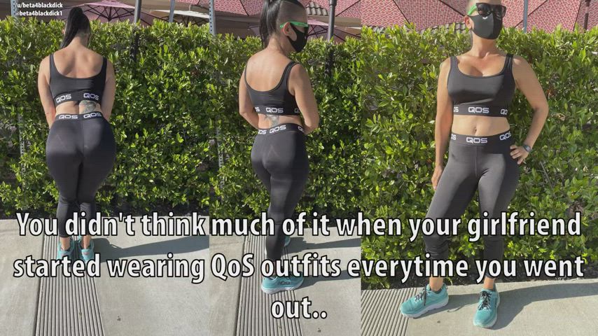 She's just wearing ♠QoS♠ outfits everytime you go out.. nothing to worry about.