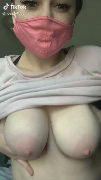 Masked boob jiggler