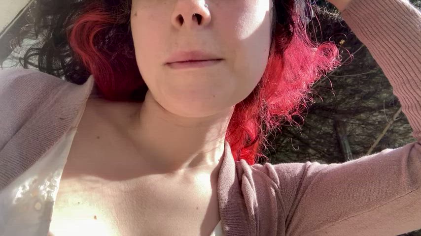 Letting the sun kiss my nipples