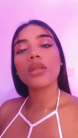 Cute Ebony Eye Contact Latina Lingerie Lips clip