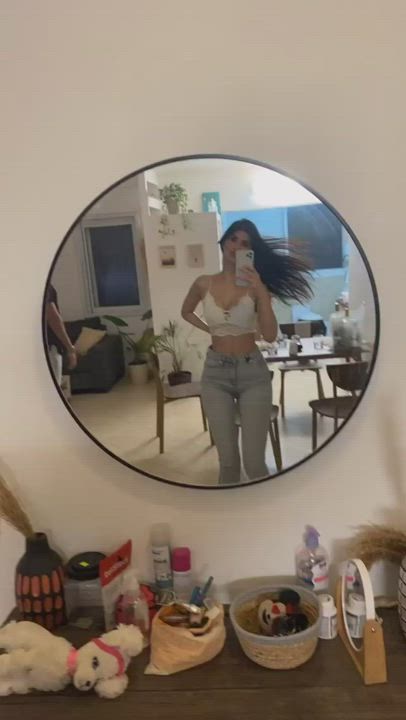 Ass Brunette Mirror clip