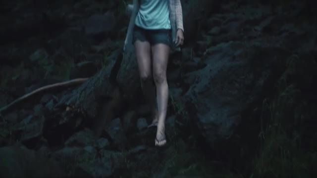 Emily Sweet - The Dragon Unleashed (2019) - pokies in blue blouse walking outside