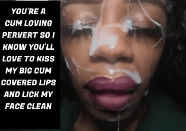 caption cum cum eating instructions cum licking facial lips sissy clip