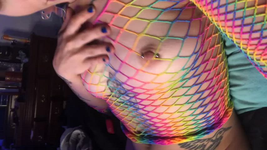 the fishnet and the piercings were a bit problematic