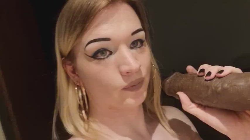 big dick blowjob bbc dildo femboy crossdressing clip