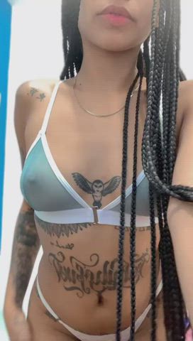 ass ebony latina model nipples small tits tattoo thong webcam clip