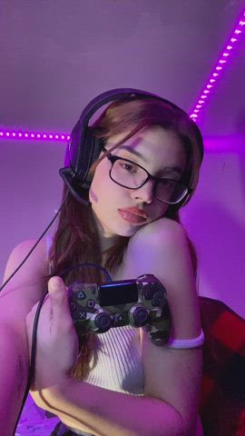 cute gamer girl natural tits onlyfans petite small tits teen teens tits clip
