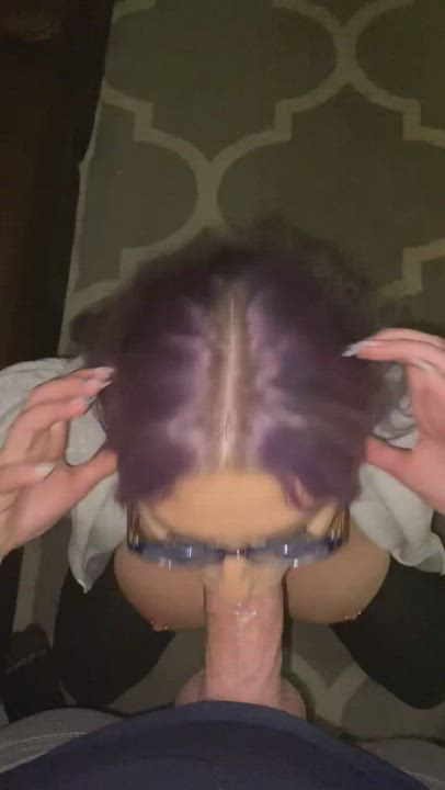 Blowjob Hair Purple Bitch clip