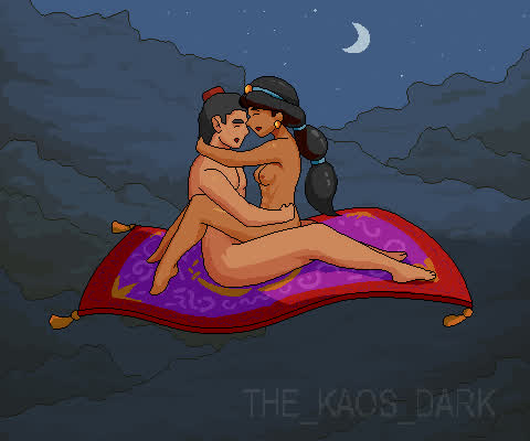 Jasmine and Aladdin on the magical carpet (TheKaosDark) [Aladdin, Disney]
