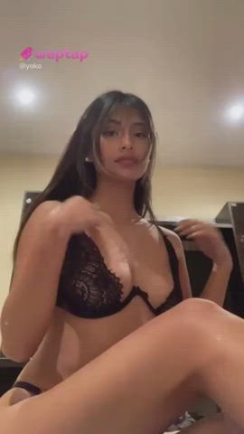 asian boobs busty lingerie petite tits topless tik-tok clip