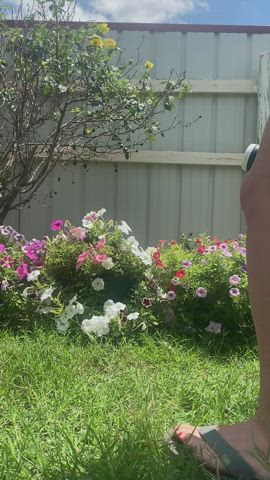 Gardening time!! Happy 4th of July and be free, panty-free