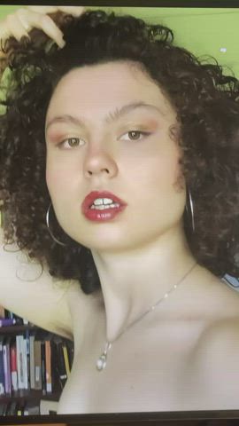 brunette cumshot curly hair tribute clip