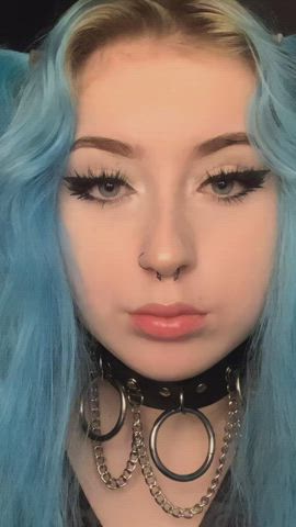 18 years old ahegao cumshot goddess pierced teen tiktok tribute clip