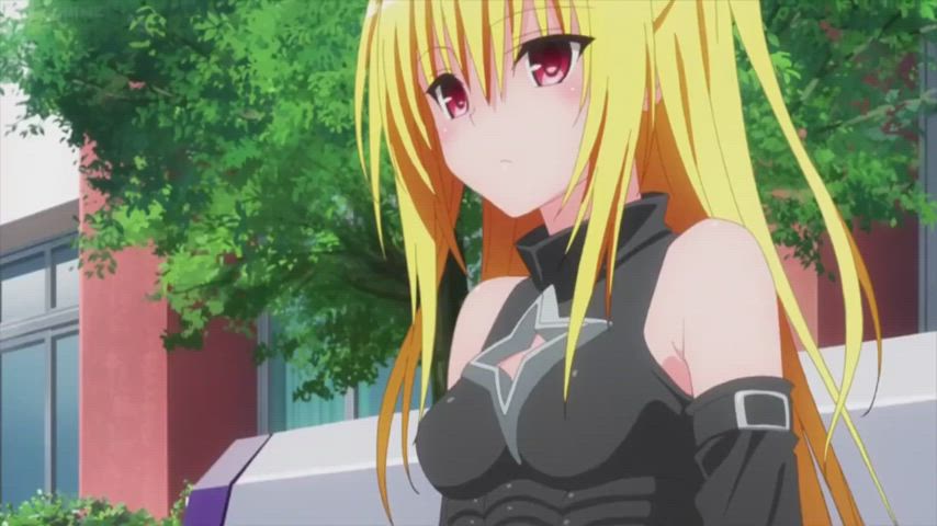 Yami has a mouse stuck in her clothes (To Love Ru)