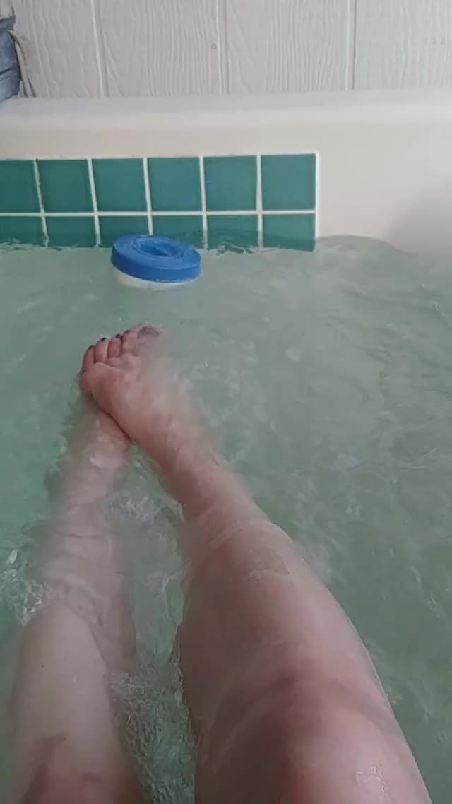 My soles and toes in the hot tub :)