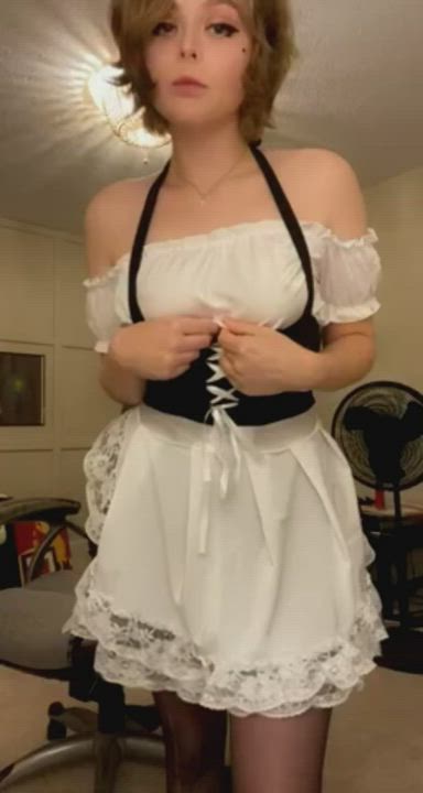 At least you get to see the cute outfit that she is going to get fucked in