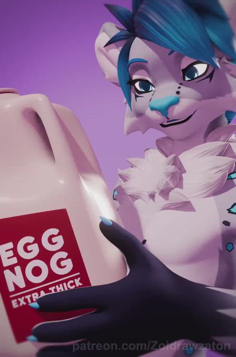 Creamy Eggnog by Zoidrawzaton (3D-Animation Furry Femboy)