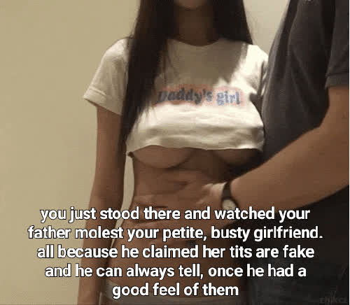 boobs caption cute dad girlfriend grabbing groping petite teen tits clip