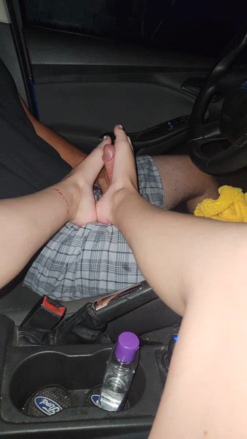 Can you believe this is her first footjob to completion? Look how far I came