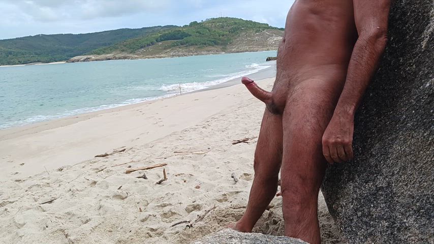 The beach is so inspiring... boner & cum