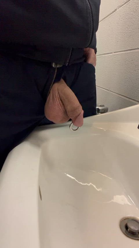 bathroom big balls pee peeing work clip