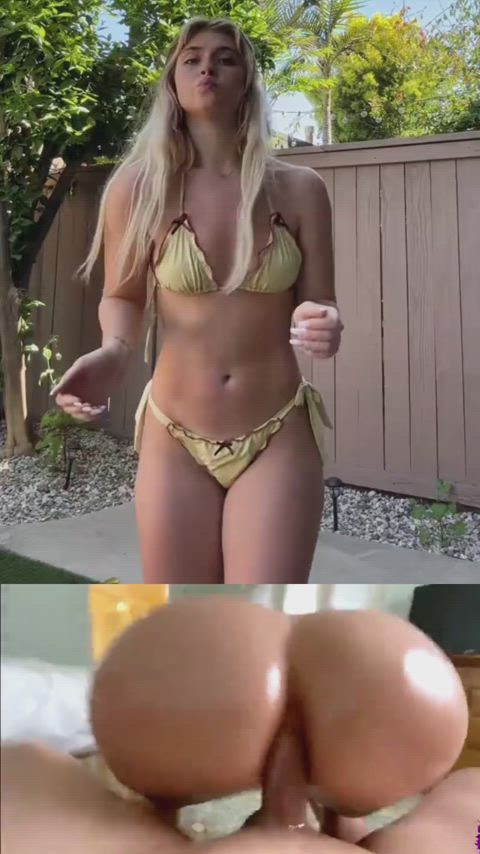 ass babecock blonde dancing split screen porn tiktok clip