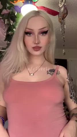 blonde boobs pale clip