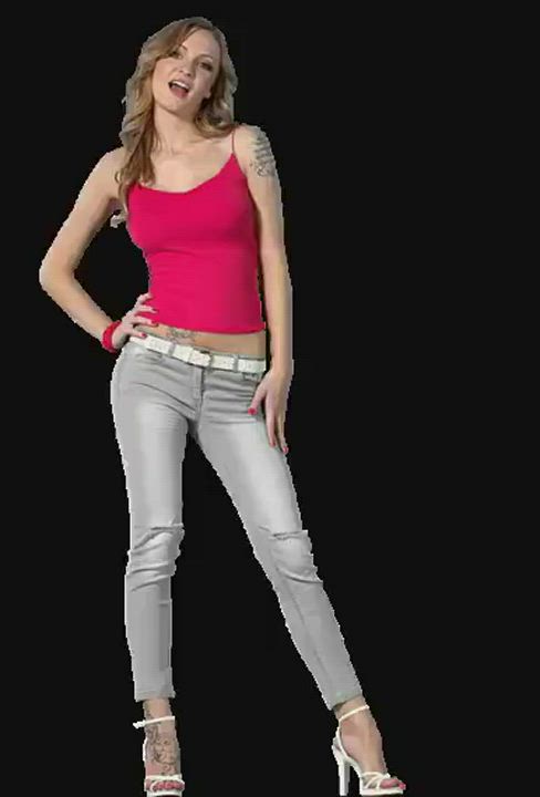 Belle Claire Blonde Clothed Jeans Stripper clip