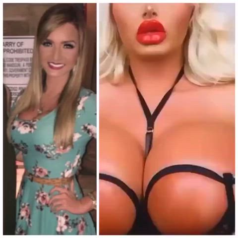 bimbo bimbofication bouncing tits doll fake ass fake boobs pawg clip