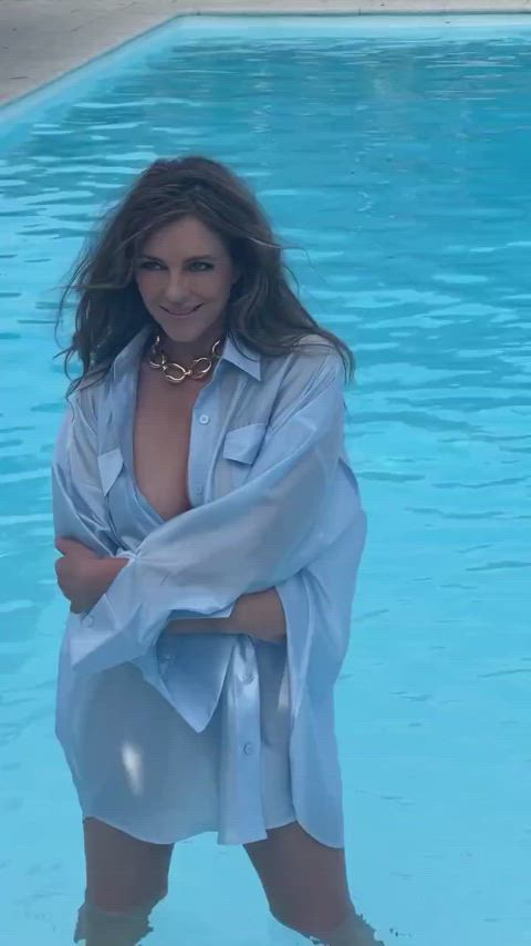 Elizabeth Hurley silky blouse