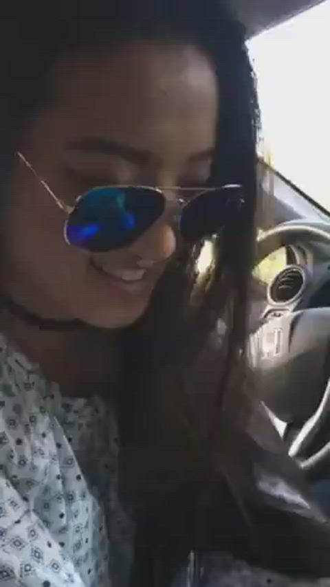 blowjob car deepthroat glasses clip