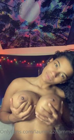 big tits ebony latina onlyfans solo sucking tits clip