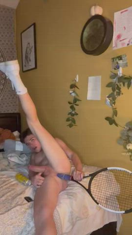 (22) tennis boy fucking himself with his racquet
