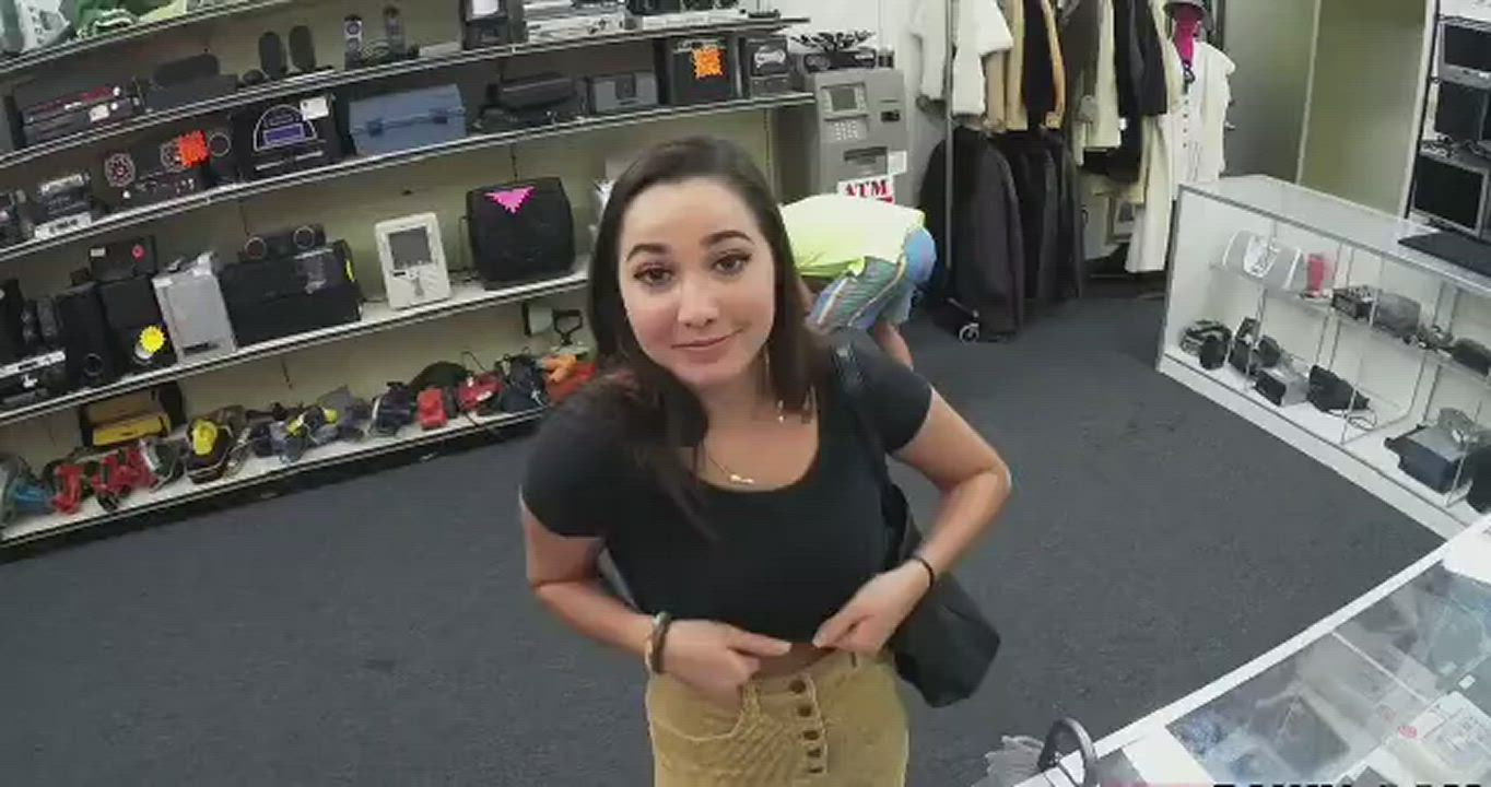 Karlee Grey Flashing In A Store