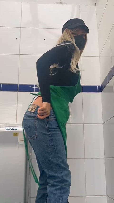 ass bathroom coworker onlyfans public work worker clip