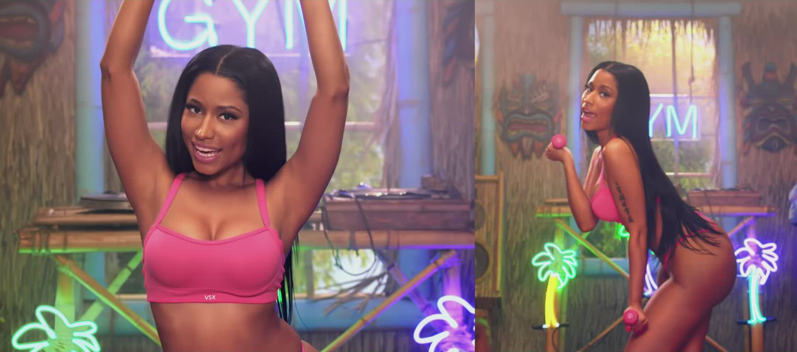 Babe Big Ass Celebrity Clothed Ebony HD Loop Nicki Minaj Pink Softcore Thong clip