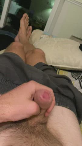 softy fiddling, foreskin sliding, edged up precum squirty fun