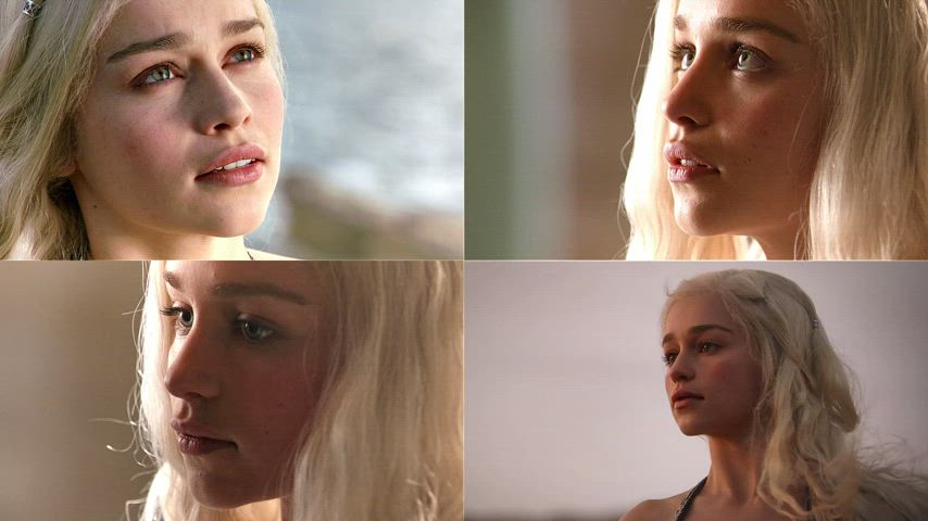 Blonde Emilia Clarke Lips clip