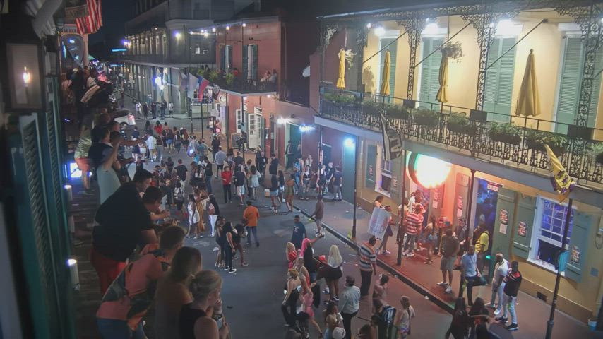 New from this weekend. Sexy woman with big tits flashing on bourbon street. Earthcam