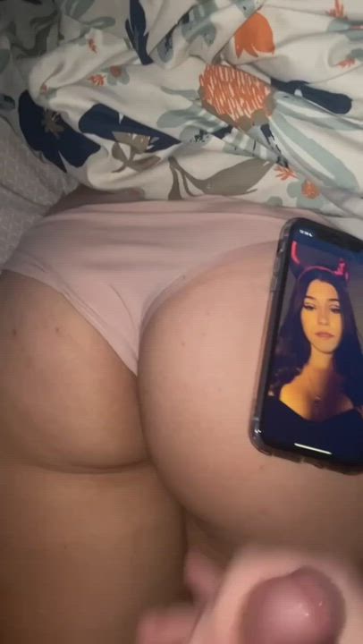Ava Rose Cum Tribute on my GF’s thick sexy ass