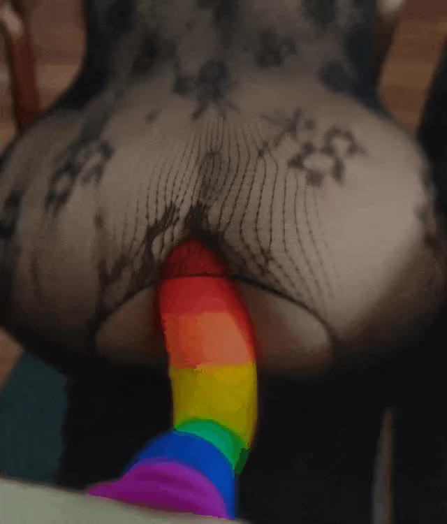 Rainbow anal dildo for good girls