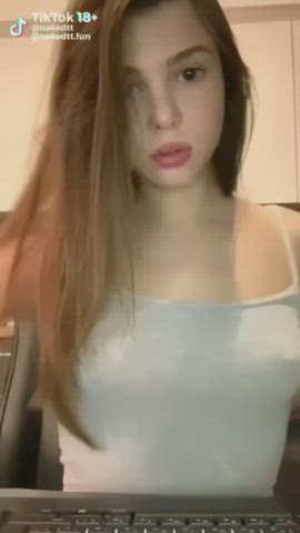 natural tits small tits teen tiktok white girl clip