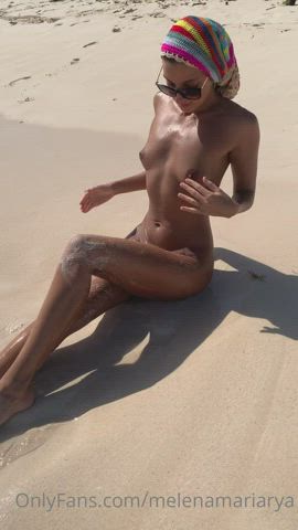 beach goddess model naked russian solo tanned tease clip