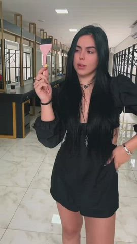 18 years old body brazilian brunette bubble butt celebrity goddess hair tease tiktok