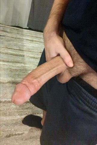Playing with my cock on a Saturday night in